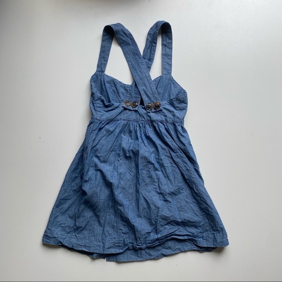 Free People Mini Chambray Dress Size 6 - Picture 7 of 11